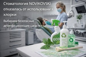 Отказ от хлорсодержащих дезинфицирующих средств в современной стоматологии: экологичный и безопасный подход клиники NOVIKOVSKI