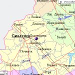 Map of the surroundings of the city of Dukhovshchina from NaKarte.RU
