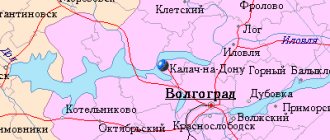 Map of the surroundings of the city of Kalach-on-Don from NaKarte.RU