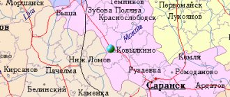 Map of the surroundings of the city of Kovylkino from NaKarte.RU