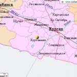 Map of the surrounding area of ​​the city of Kurtamysh from NaKarte.RU
