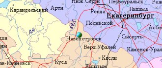 Map of the surroundings of the city of Nyazepetrovsk from NaKarte.RU